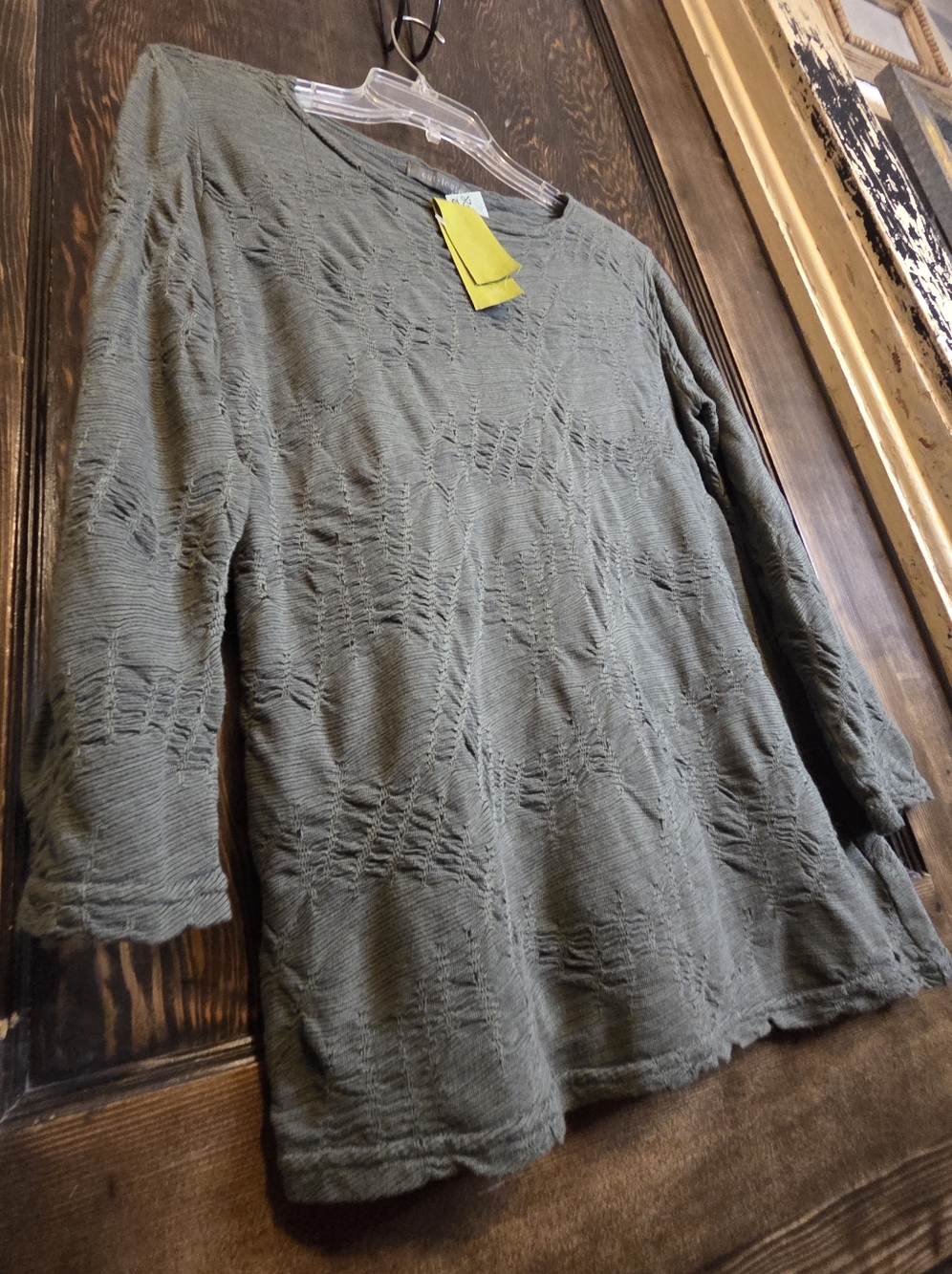 NWT Cut Loose Moss Green Textured Long-Sleeve Top Sz XS - Picture 3 of 11